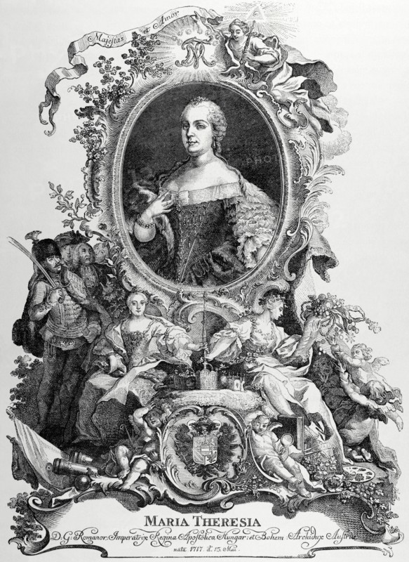 Queen Maria Theresa of Austria (1717-1780). Engraving, 1882.