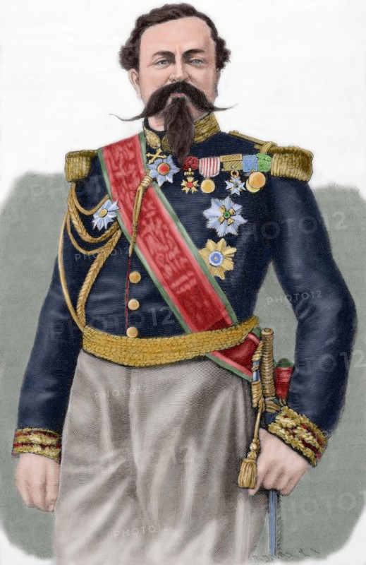 Edmond Le Boeuf (1809-1888). Engraving. Colored.
