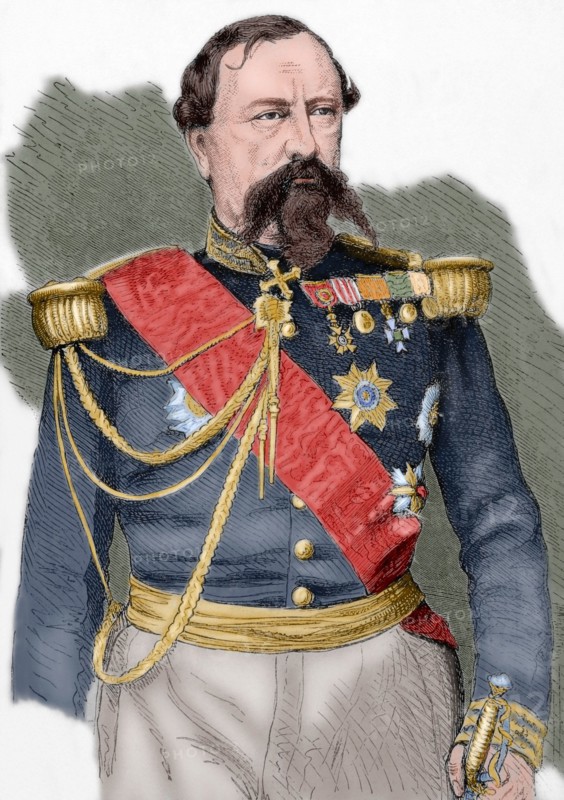 Edmond Le Boeuf (1809-1888). Engraving. Colored.