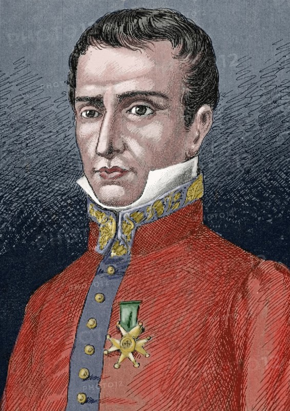 Jose Manso y Sola (1785-1863). General and Captain General of the Royal Army of Fernando VII and Elizabeth II. Colored.