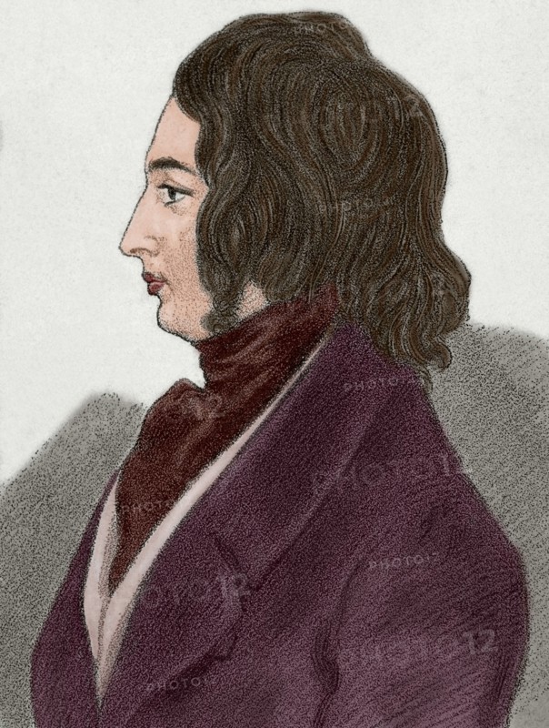 Charles Dickens (1812-1870). British novelist. Drawing. Colored.