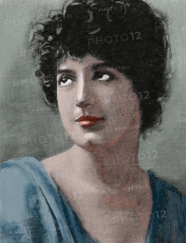 Helene Gingold (b.1867). British novelist and poet. Engraving,1890. Colored.