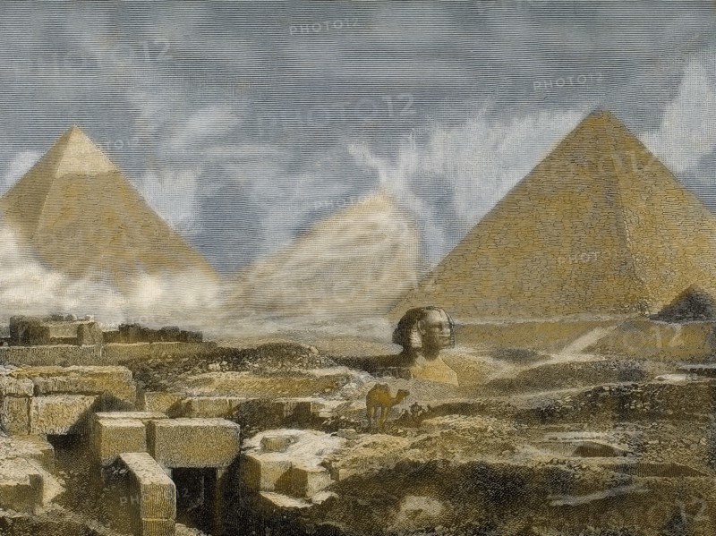 Great Sphinx and Pyramids of Giza.
