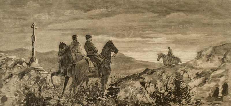 Arricruz site. Two Carlist horsemen.