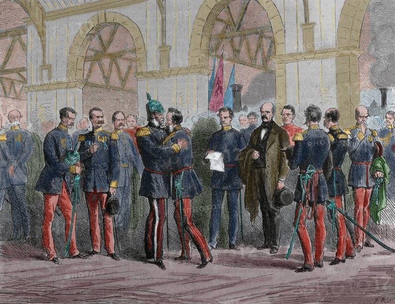 King William I of Prussia receiving the news of the declaration of war of France.