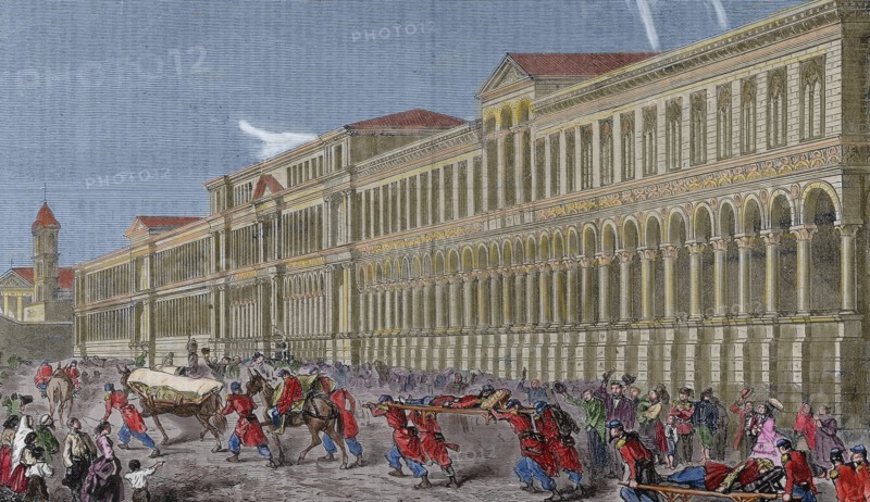 Convoy of wounded from battle of Magenta.