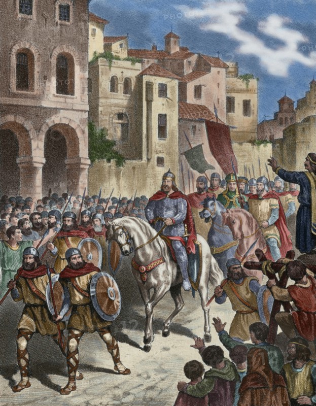 Berenguer Ramon II taking the city of Tarragona, Catalonia.