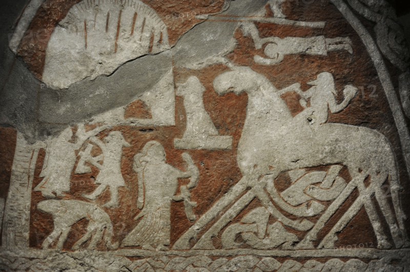 Viking stele showing Odin's horse Sleipnir.