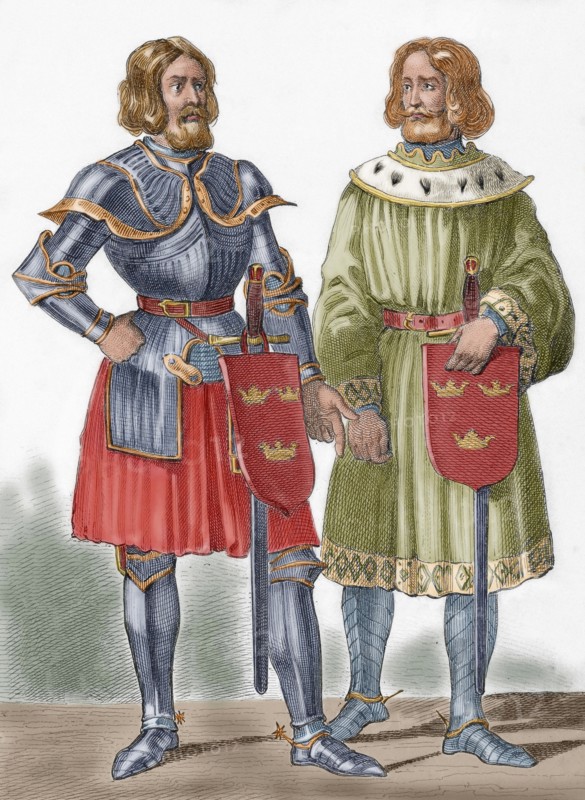 King Canute I of Sweden with his son Erik Knutsson.