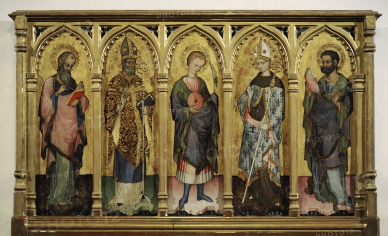 St Matthew the Evangelist, St Dujam, St Anastasius, St Louis of Toulouse and St Mark the Evangelist.