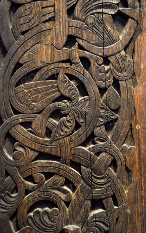 Stave church portal. Atra church.