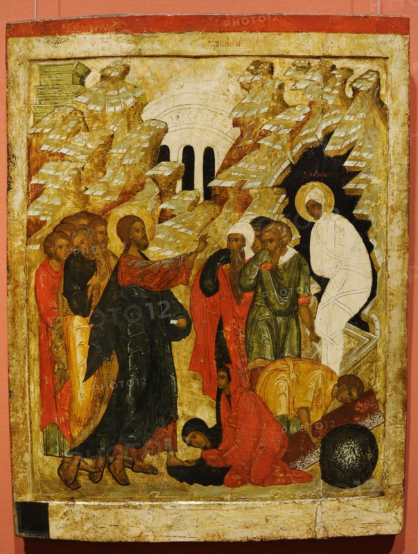 Russian Icon depicting Ressurrection of Lazarus.
