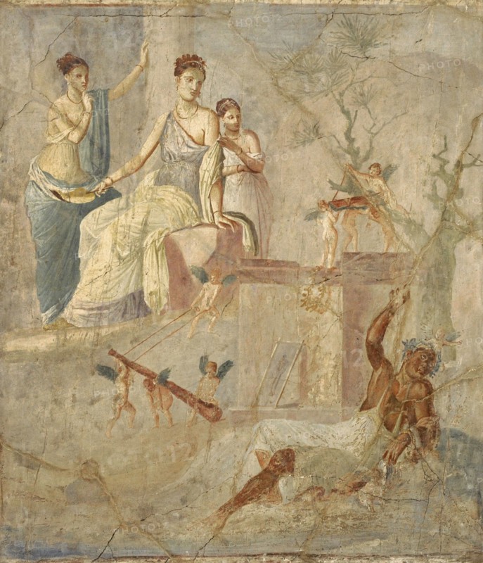 Roman fresco depicting Heracle and Omphale.