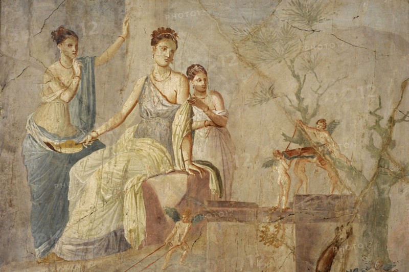 Roman fresco depicting Heracle and Omphale.