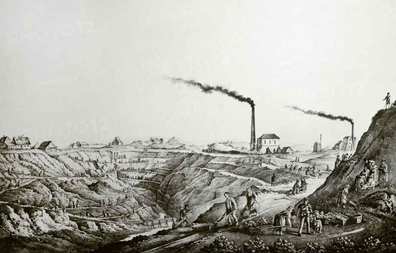 Panorama of the Scharley zinc ore mine in the Bytom area.