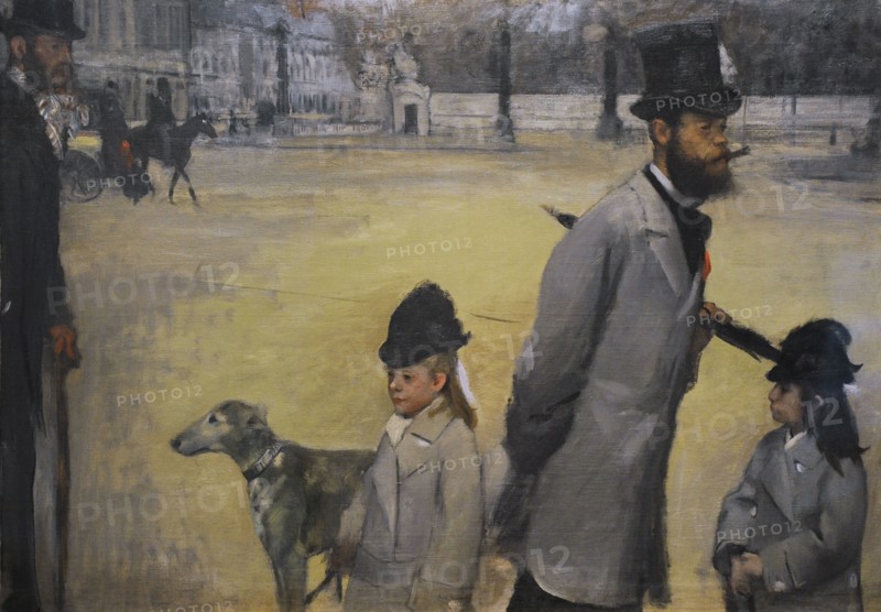 Place de la Concorde or Viscount Lepic and his two daughters crossing the Place de la Concorde.