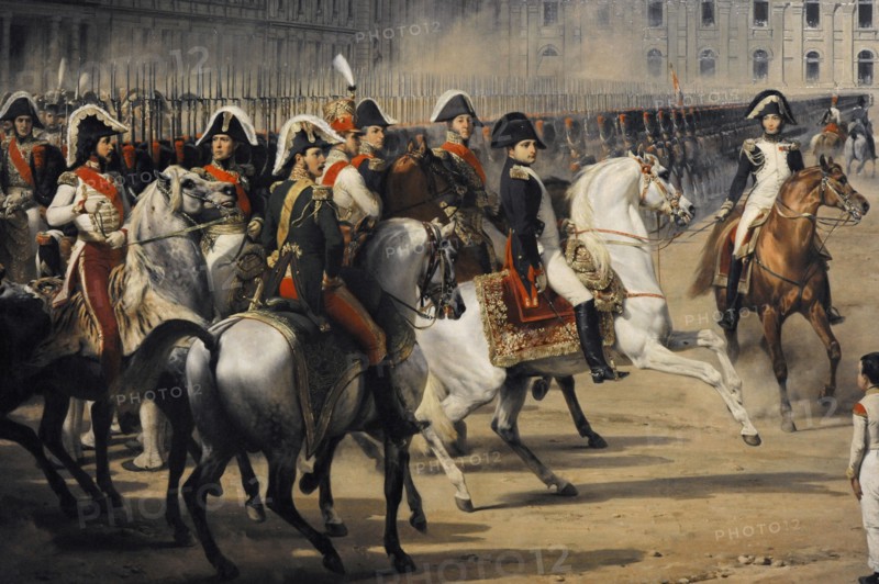 Invalid Handing a Petition to Napoleon at the Parade in the Court of the Tuileries Palace.