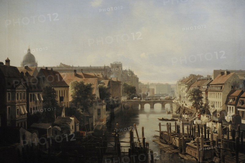 View of the Lange Brucke from the Spree.