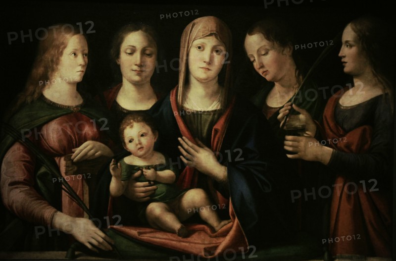 Madonna and Child, with Sts Mary Magdalene, Catherine and Two Saints.