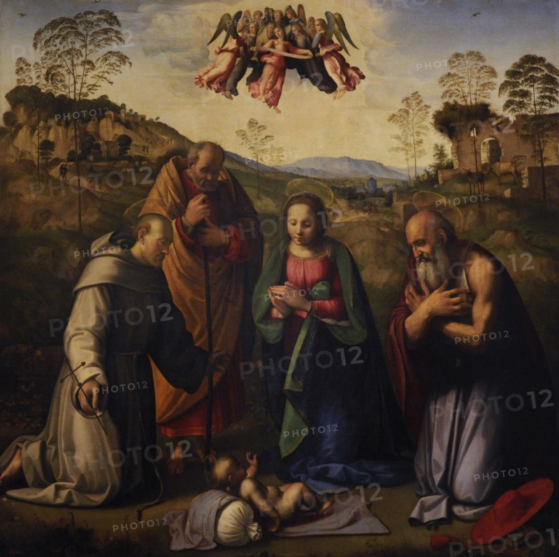 The Virgin with Child and Sts Francis and Jerome.