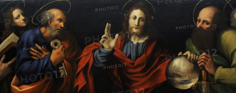 Christ with the apostles.