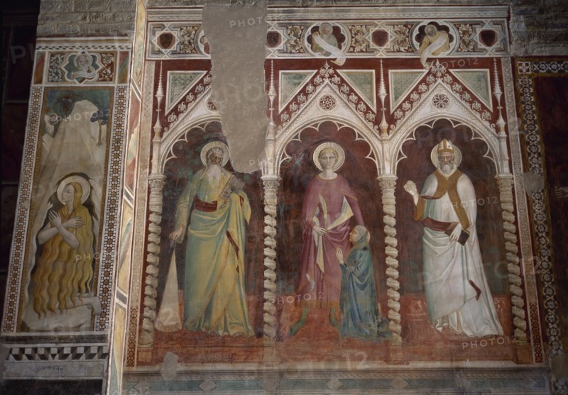 Italy. Florence. Theory of Saints by Spinello Aretino (1350-1410). Basilica of San Miniato al Monte.