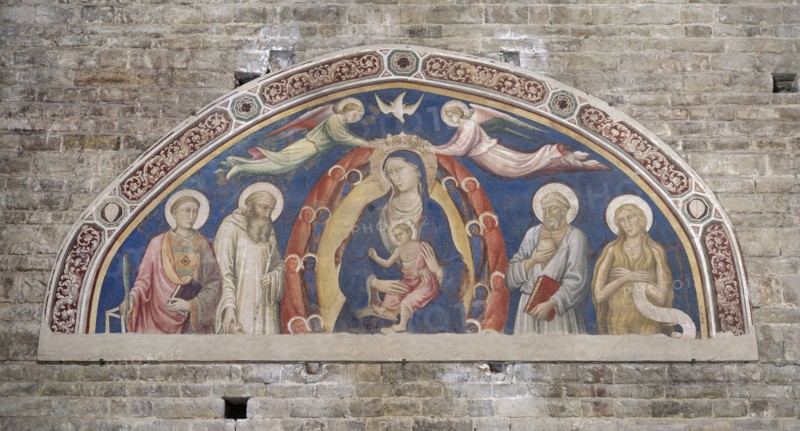 Italy. Florence. Church of San Maniato al Monte. Mural painting. Holy Mary.