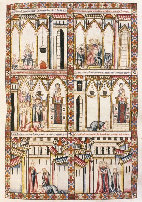 Canticles of Holy Mary. Codice of El Escorial. Written in Galician-Portuguese. Reign of Alfonso X. 13th century Miniature. Christian castle siege.