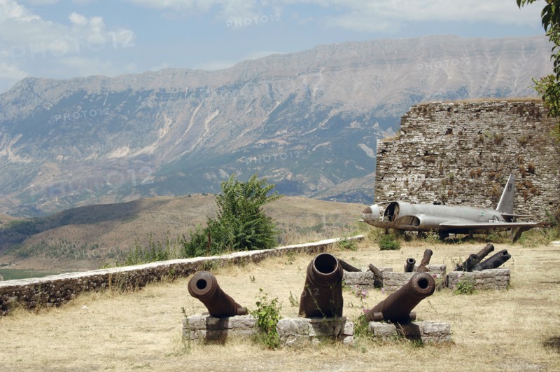 Cannons and American Air Force plane that landed in Albania in 1957 during the Cold War.