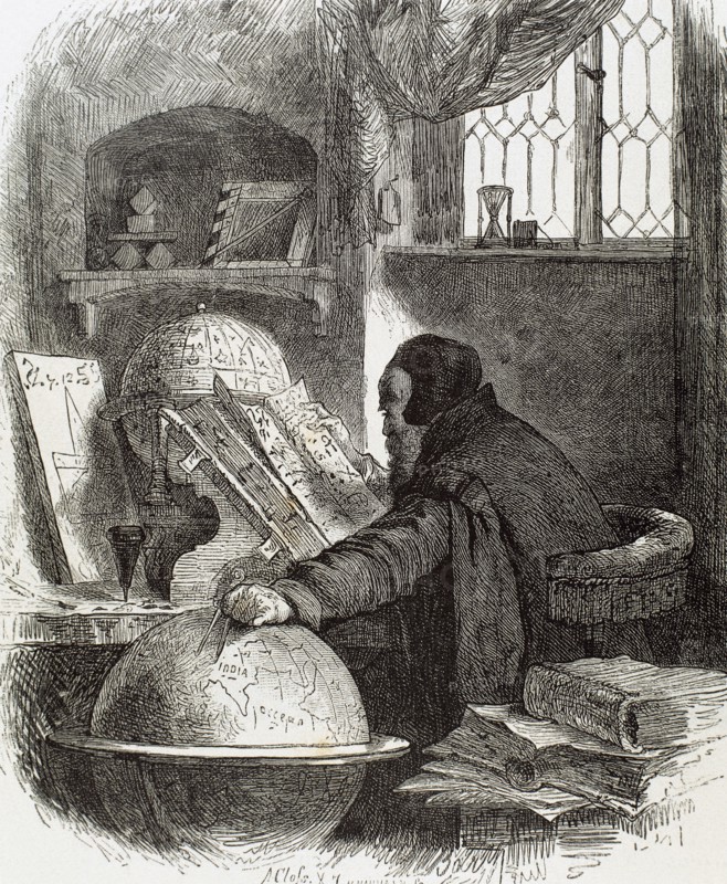 Astronomer. Modern Age.15th century. Engraving, 19th century.