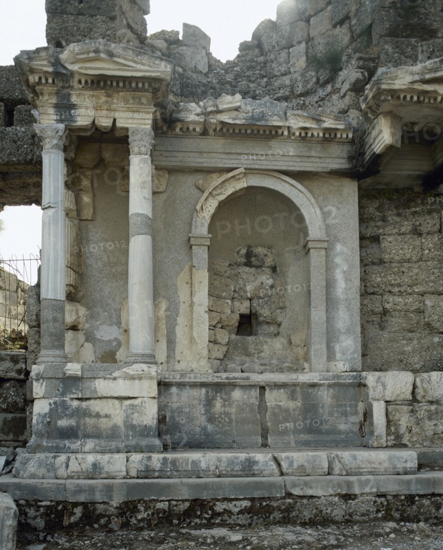 Turkey. Roman art. Side. Ruins.