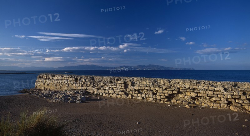 Spain. Catalonia. Empuries. Greek Jetty. 2nd-1st century B.C. Beach at Sant Marti d'EmpÃºries.