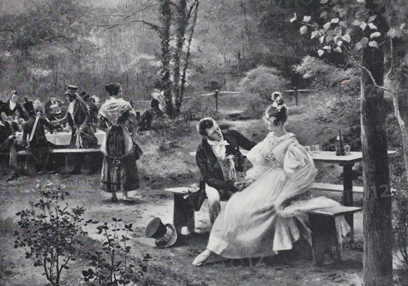 Young couple on wedding day
