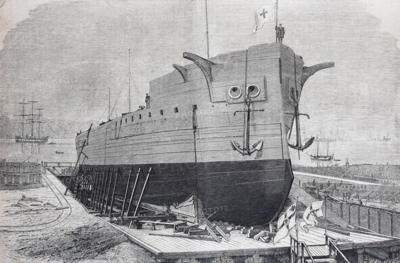 armored ship Friedrich der Große at the werft of Kiel
