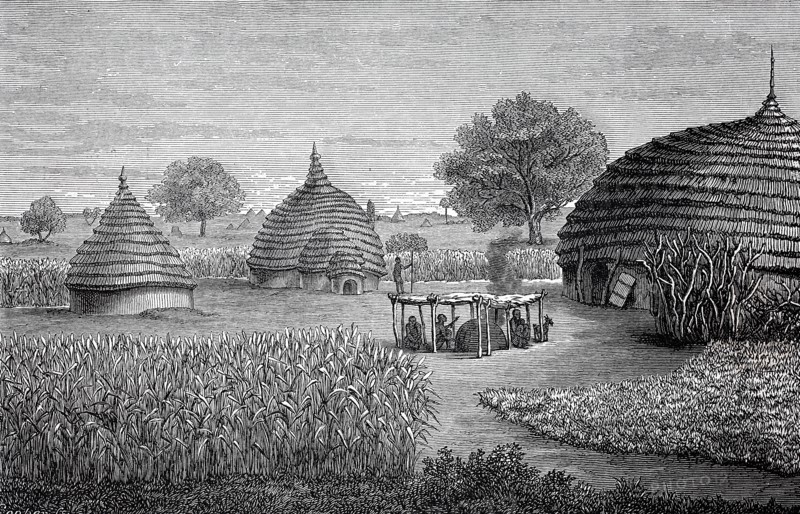 Aboriginal farm from the Dinka tribe