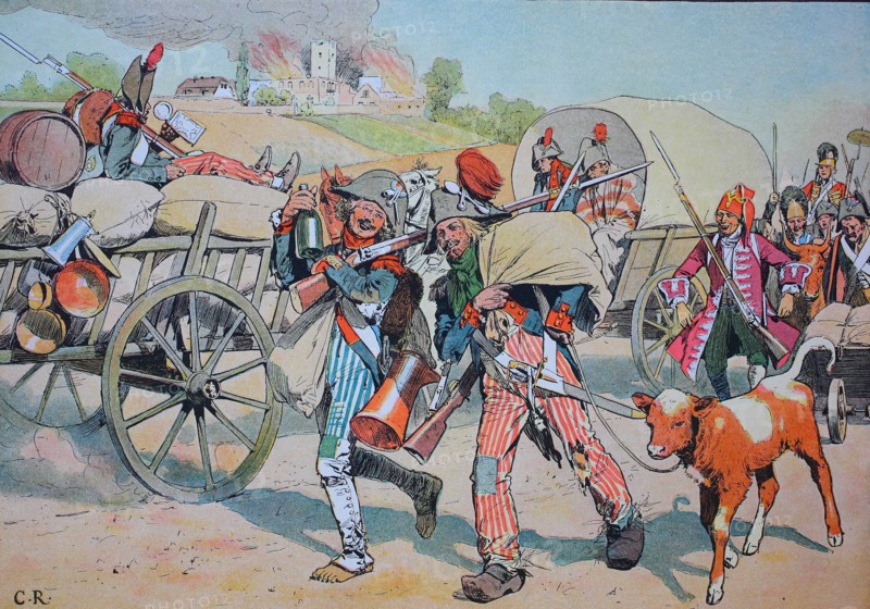French Revolution soldiers rob and plunder in the Palatinate