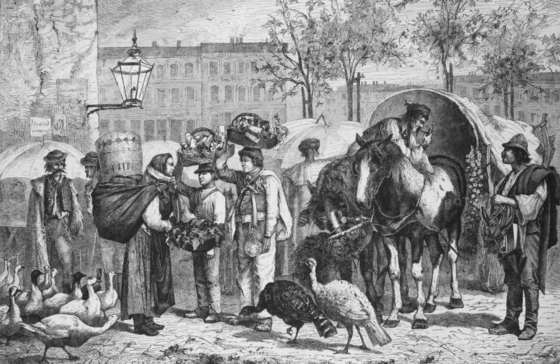 slavic and hungarian people at the Naschmarkt in Vienna