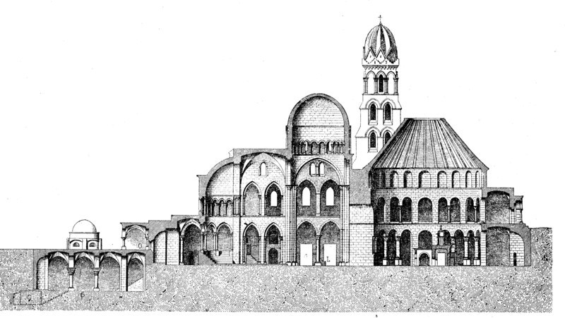 Church of the Holy Sepulchre at Jerusalem  /  Die Kirche des heiligen Grabes oder Grabeskirche in Jerusalem