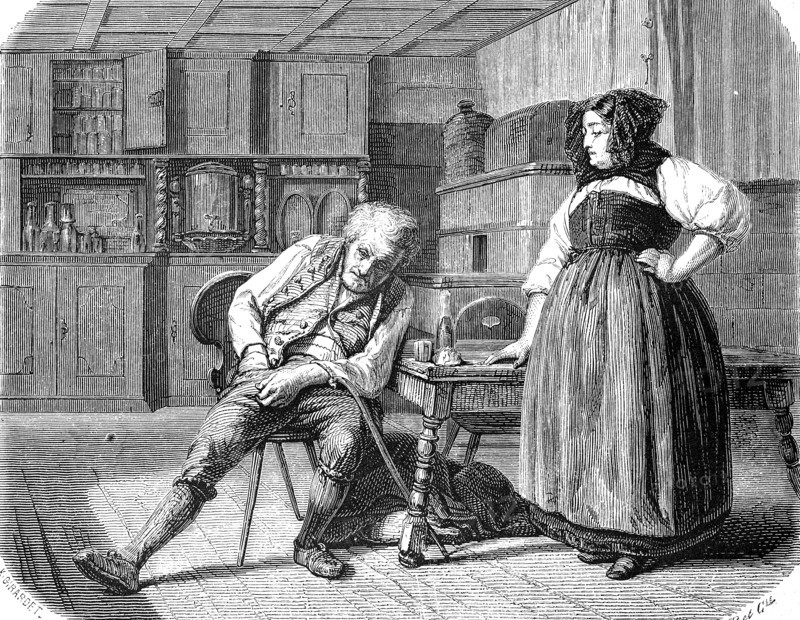 old man in a tavern in france