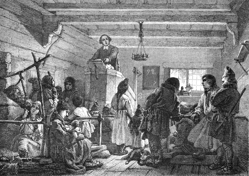 Preacher in a village church in the south of Lapland  /  Prediger in einer Dorfkirche im Süden von Lappland