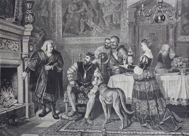 Emperor Charles V. visiting Anton Fugger at Augsburg
