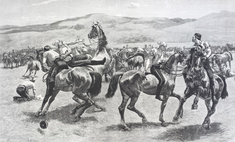wrestling on horseback