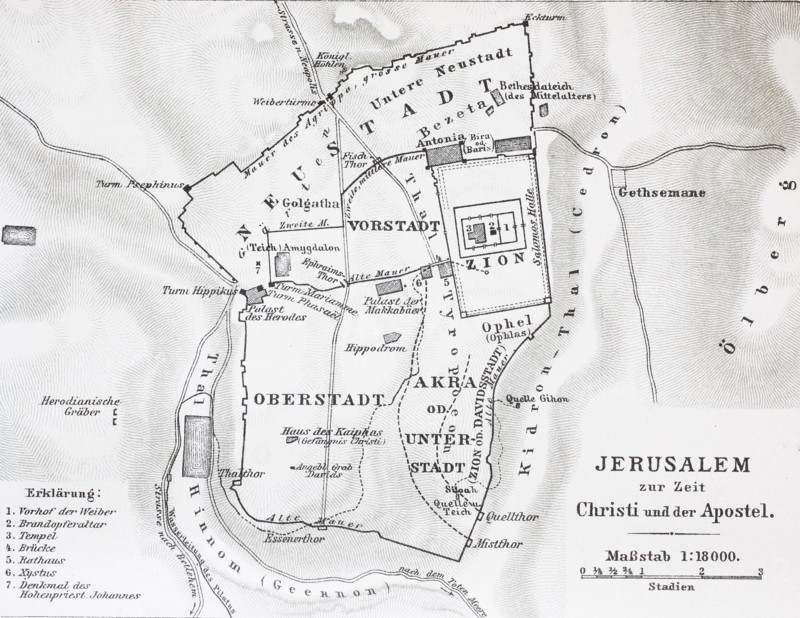 map of Jerusalem at the time of Jesus Christ