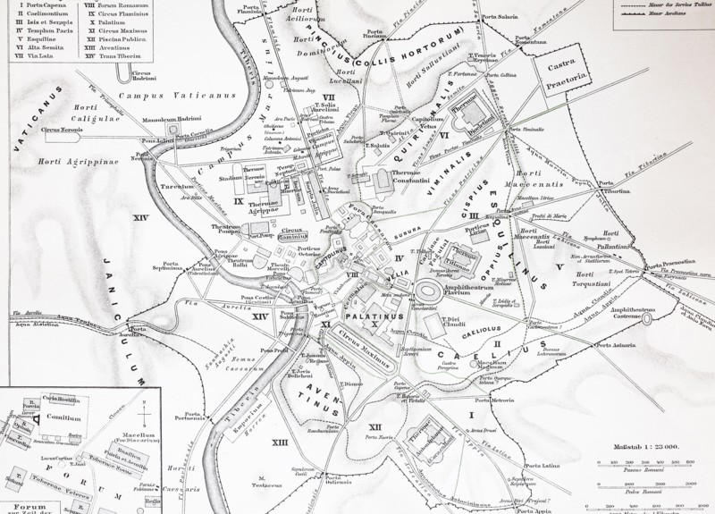 map of the historical Rome