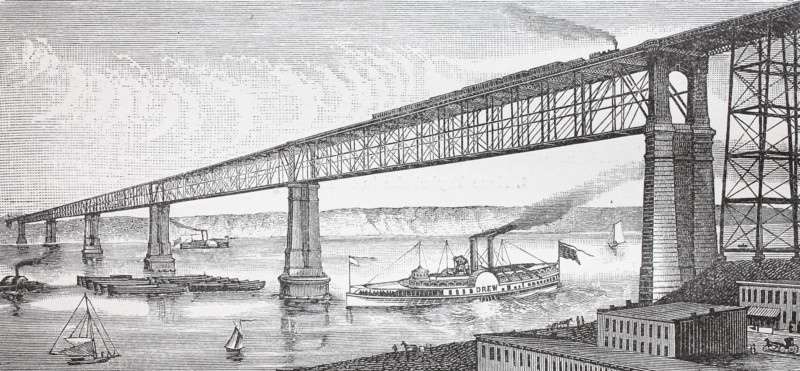 the bridge crossing river Hudson near Poughkeepsie