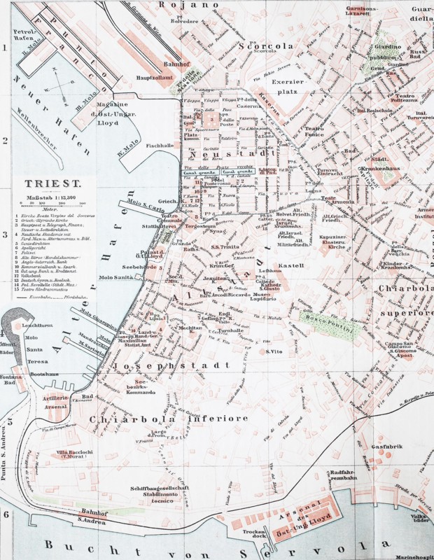 a historical map of Trieste