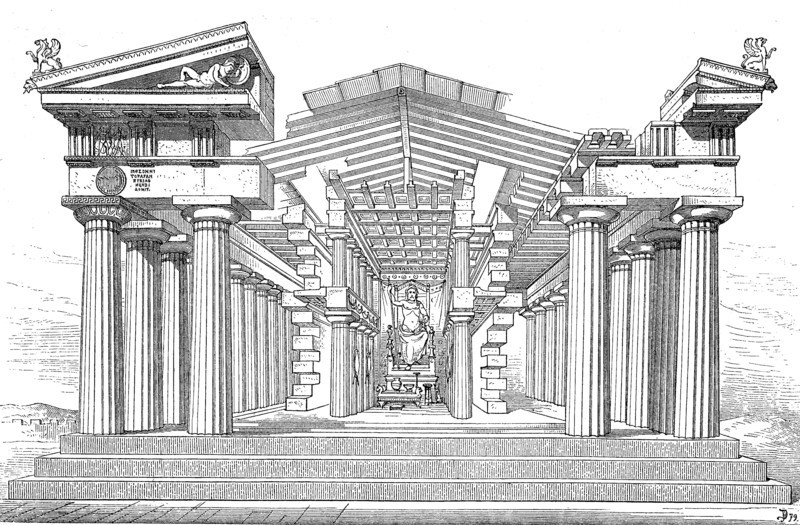 Construction of a Greek temple: the Zeus temple at Olympia