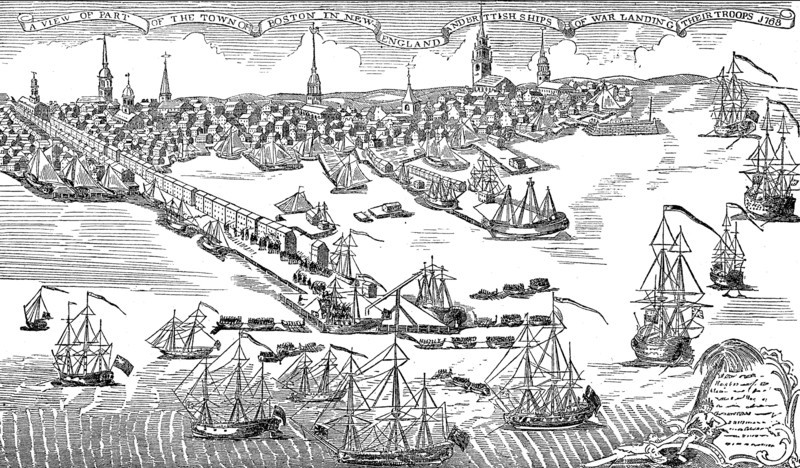 the city of Boston with the harbour