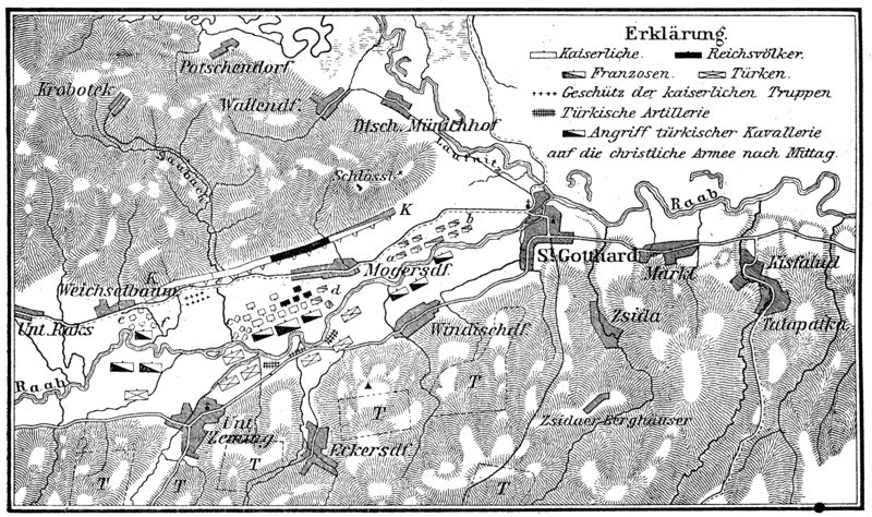 Plan for the Battle of St. Gotthard on 1 August 1664