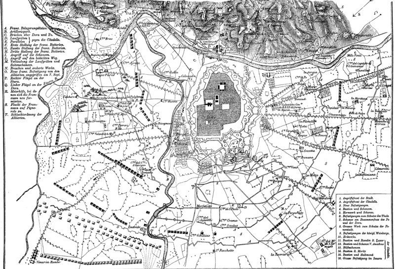 Plan of siege. War of Spanish Succession